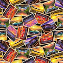 Route 66 Classic Cars on Sunset Cotton 44"/45" Fabric Per Yard