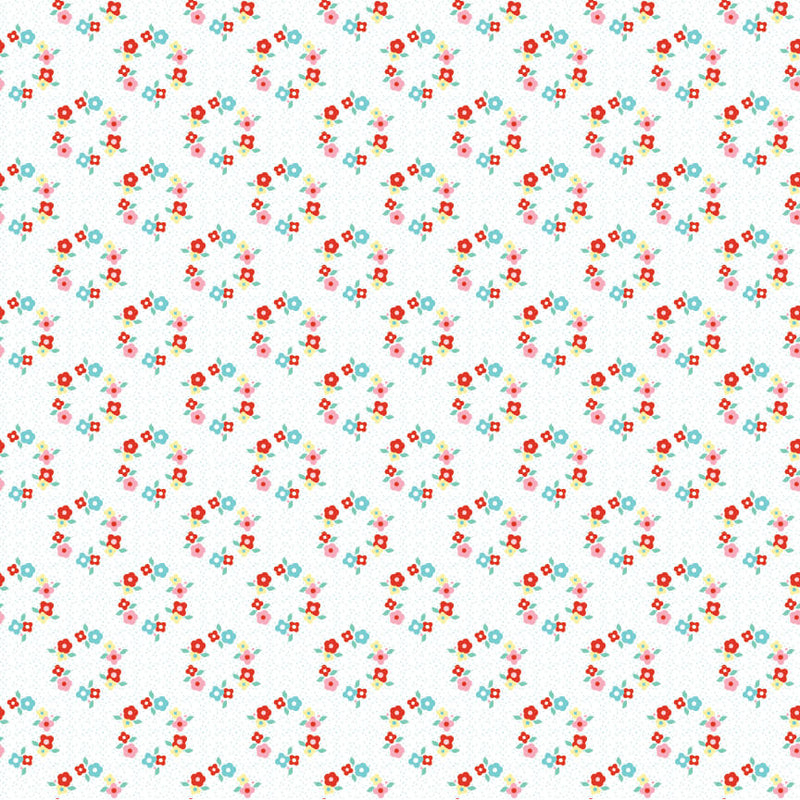 Market Day - Floral Wreath - White