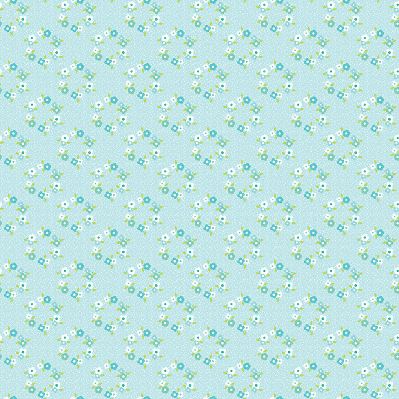 Market Day - Floral Wreath - Teal