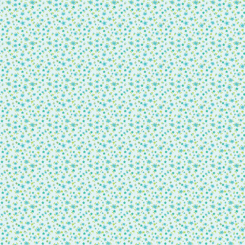 Market Day - Tiny Flowers - Teal