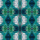 Miraval Teal Affinity Peacock Mirror Cotton 44"/45" Fabric Per Yard