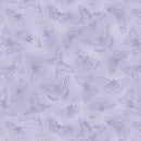 Monochromatic Butterflies - Lavender Fluttering Florals Cotton 43"/44" Fabric Per Yard