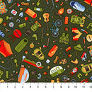 Multi Bare Necessities Camping Therapy Cotton 44"/45" Fabric Per Yard