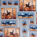 Multi Lone Star Digital Cuddle Jeans Fabric per yard