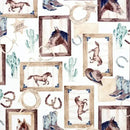 Multi Natural Old West Digital Cuddle Fabric per yard