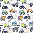 Multi Tractor Haul Digital Cuddle Fabric per yard