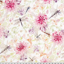Multi Wild Dragonfly Digital Cuddle Elderberrry Fabric per yard