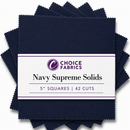 Supreme Solids - 5x5 Charm Pack - Navy (42 Squares)