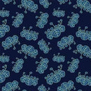 Blue Straw Sacred Leaf Cotton 43"/44" Fabric Per Yard