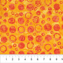 Orange on Yellow Bubble Celebration Cotton 44/45" Fabric Per Yard