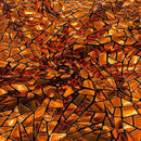 Shattered Glassed Metallic Foil Stretch Velvet Fabric