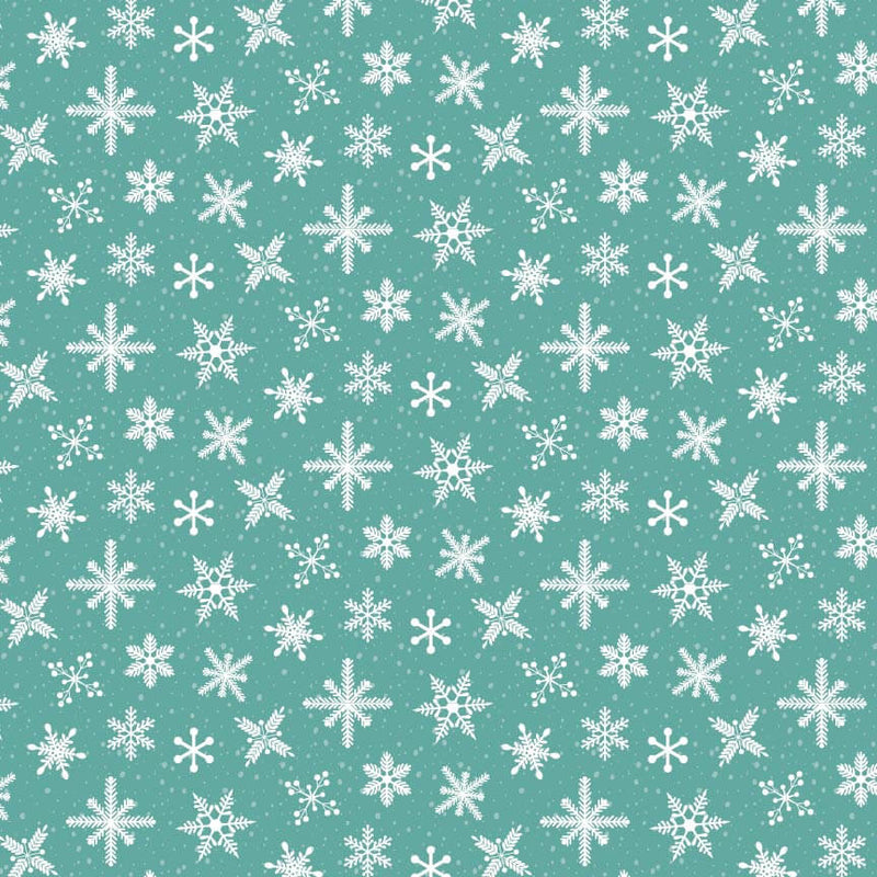 Prairie Christmas - Snowfall - Teal