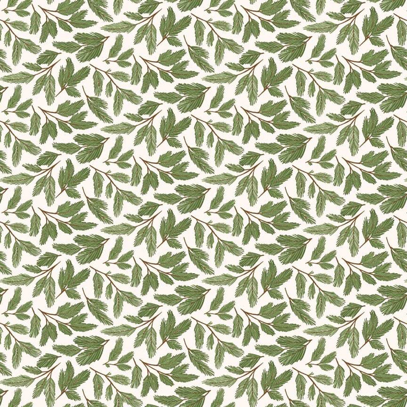 Prairie Christmas - Pine Boughs - White