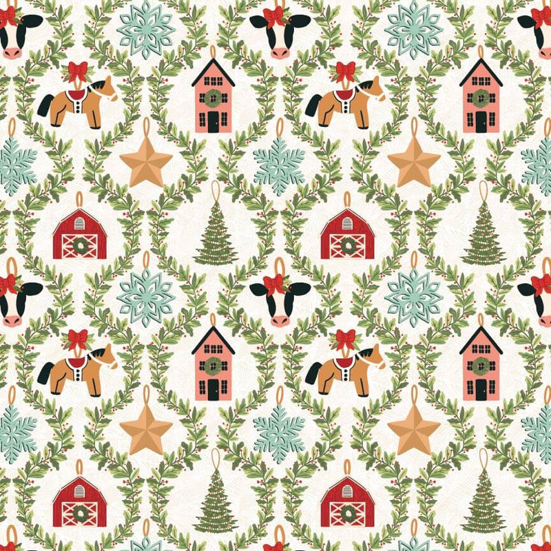 Prairie Christmas - Country Ornaments - White