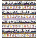 Spooky Scene Border Stripe Multi Cotton 44"/45" Fabric Per Yard