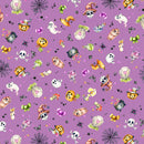 Spooky Halloween Toss Purple Cotton 44"/45" Fabric Per Yard