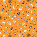 Spooky Halloween Toss Orange Cotton 44"/45" Fabric Per Yard