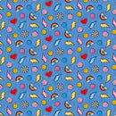 Blue Patch Perfect Smileys & Rainbows Cotton 43"/44" Fabric Per Yard