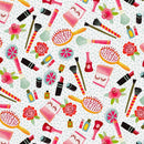 Blue/Pink Bubble Bath Cosmetics Cotton Wideback 118" Fabric Per Yard