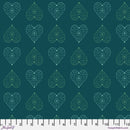 Enrapture by Giucy Giuce Amour - Turquoise Cotton 44"/45" Fabric Per Yard