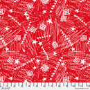 Stars in the Sky Large Red Americana Cotton 44"/45" Fabric Per Yard