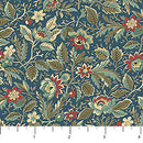 Packed Floral Multi Teal Manoir Antiques Road Show 44"/45" Cotton Fabric Per Yard