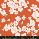 Paper Cuts 2 Persimmon Orange Retro Hawaiian Cotton 43"/44" Fabric Per Yard
