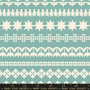 Paper Cuts 2 Water Turquoise Stripes Knit Cotton 43"/44" Fabric Per Yard