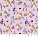 Pink Joyful 44"/45" Cotton Fabric Per Yard