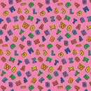 Pink Patch Perfect Alphabet Toss Cotton 43"/44" Fabric Per Yard