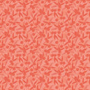 Salmon Dahlias at Dusk Leaf & Berries Silhouettes Cotton 44"/45" Fabric Per Yard