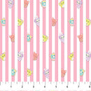 Pink Strips Springtime Squishmallows Cotton 44"/45" Fabric Per Yard