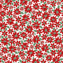 Poinsettia White Red Merry Mix 43"/44" Cotton Fabric Per Yard