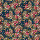 Prussian Blue Paisley Lost Gardens of Heligan Cotton 43"/44" Fabric Per Yard