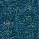 Prussian Fluidity Script Small Cotton 44/45" Fabric Per Yard