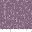 Purple Line Floral Flourish Cotton 44"/45" Fabric Per Yard