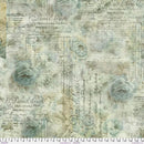 Natural Aqua Receipt Cotton Wideback Fabric per yard