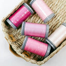 Quilters Select Thread - Tube of 5 colors 400M - PORCELAIN APPLE BLOSSOM BUBBLEGUM RASPBERRY SORBE CARNATION