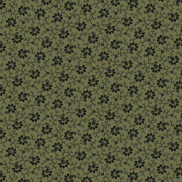 Bluebird Manor - Paisley Flower - Green