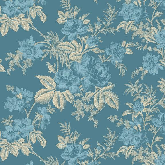 Cottage Florals - Toile - Blue
