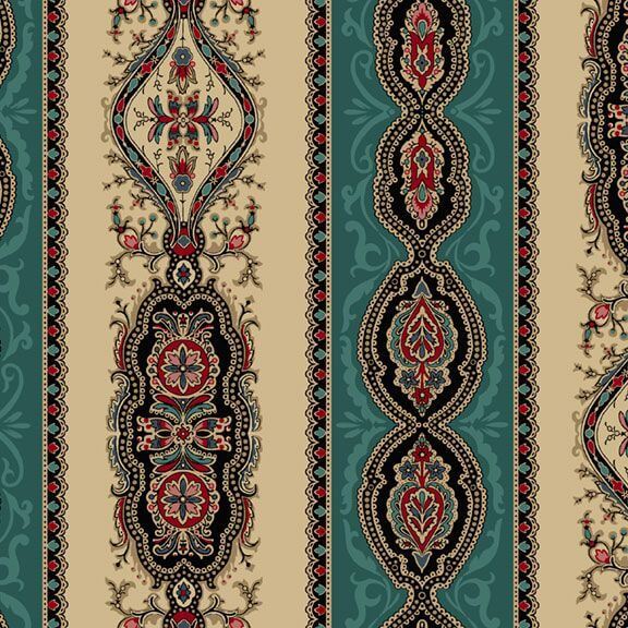Elegant Estate Collection - Ornate Stripe - Teal