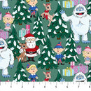 Rudolph The Red-Nosed Reindeer Scene Light Spruce 44"/45" Cotton Fabric Per Yard