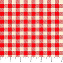 Red And Ivory Gingham Camping Therapy Cotton 44"/45" Fabric Per Yard