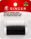 Singer All-Purpose Thread - White & Black, 300 yd