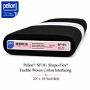 Pellon® SF101 Shape-Flex® Fusible Woven Cotton Interfacing – 20" x 10 Yard Bolt (Black)