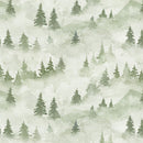 Sage Misty Trees Medium Valley View Cotton 43"/44" Fabric Per Yard