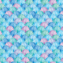 Scalloped Shells Blue Cotton 44"/45" Fabric Per Yard