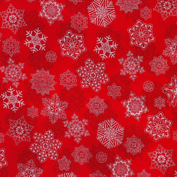 Holiday Flourish - Snowflakes - Scarlet