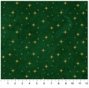 Stars Dark Green Multi O' Christmas Tree Shimmer 28961M-76