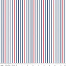 Seasonal Basics Ticking Stripe Patriotic 44"/45" Cotton Fabric Per Yard